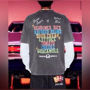 NWT Men's Hollister X Taco Bell Boxy Heavyweight Shine Graphic Tee Limited Editi